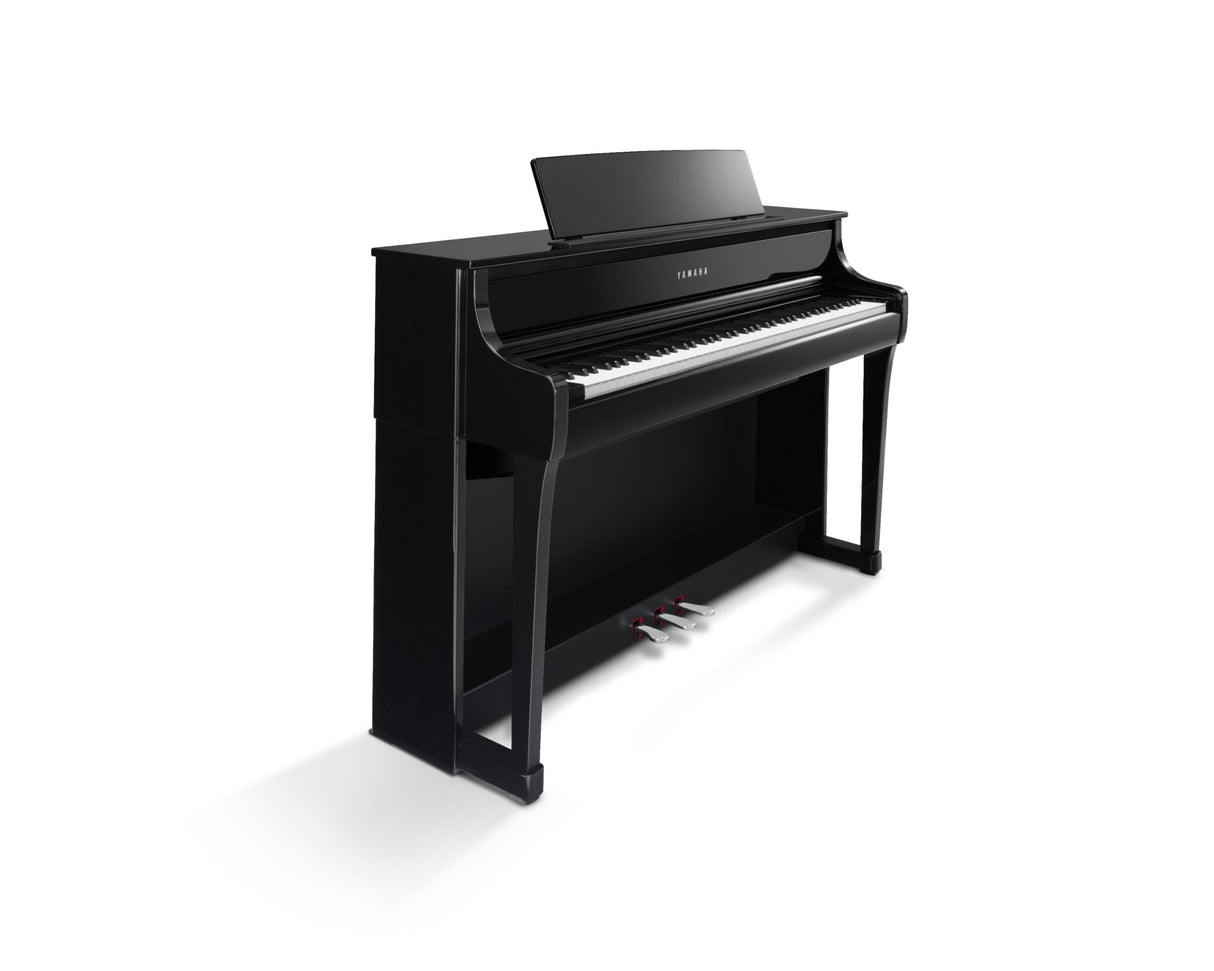 yamaha clavinova clp 875 polished ebony angled side