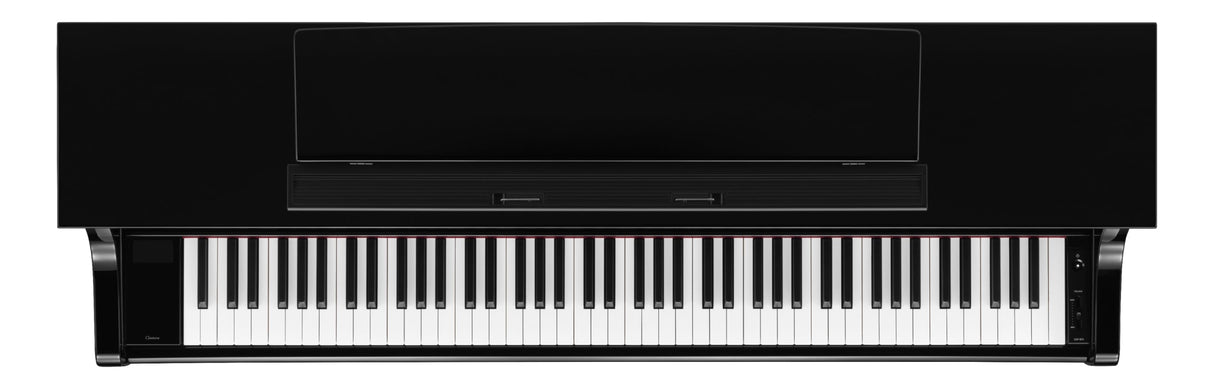 yamaha clavinova clp 875 polished ebony top down