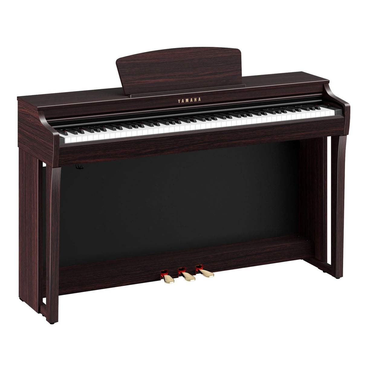 yamaha clavinova clp 725 dark rosewood angled