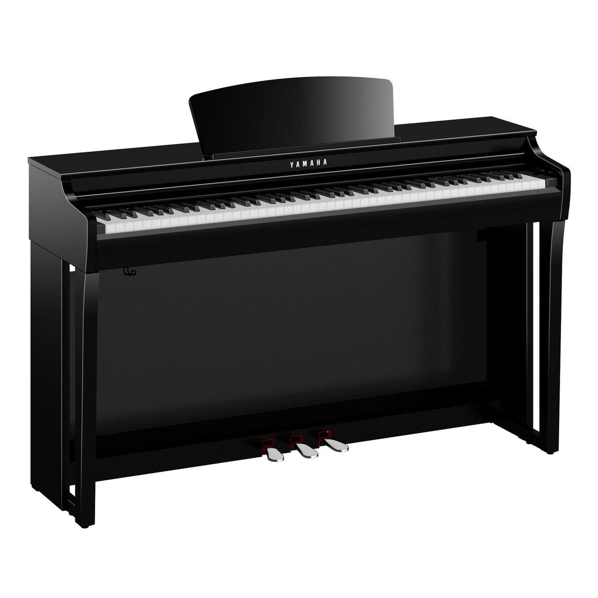 yamaha clavinova clp 725 polished ebony angled
