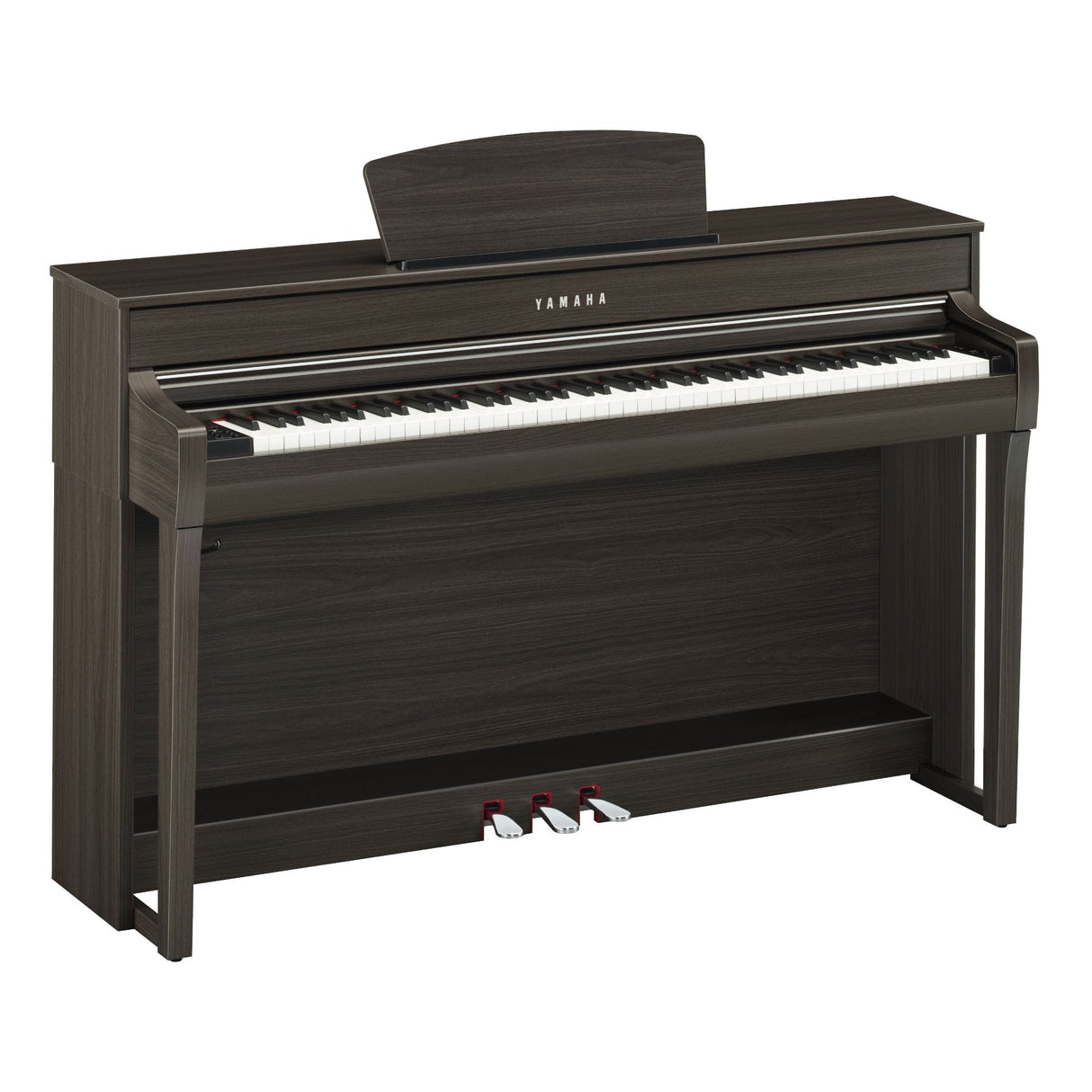 yamaha clavinova clp 735 dark walnut angled