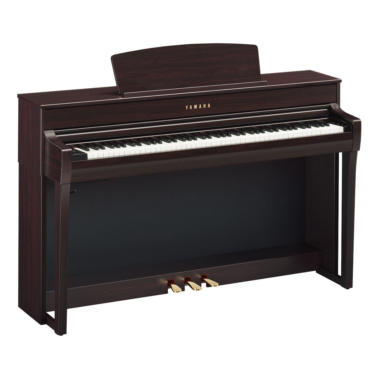 yamaha clavinova clp 745 dark rosewood angled