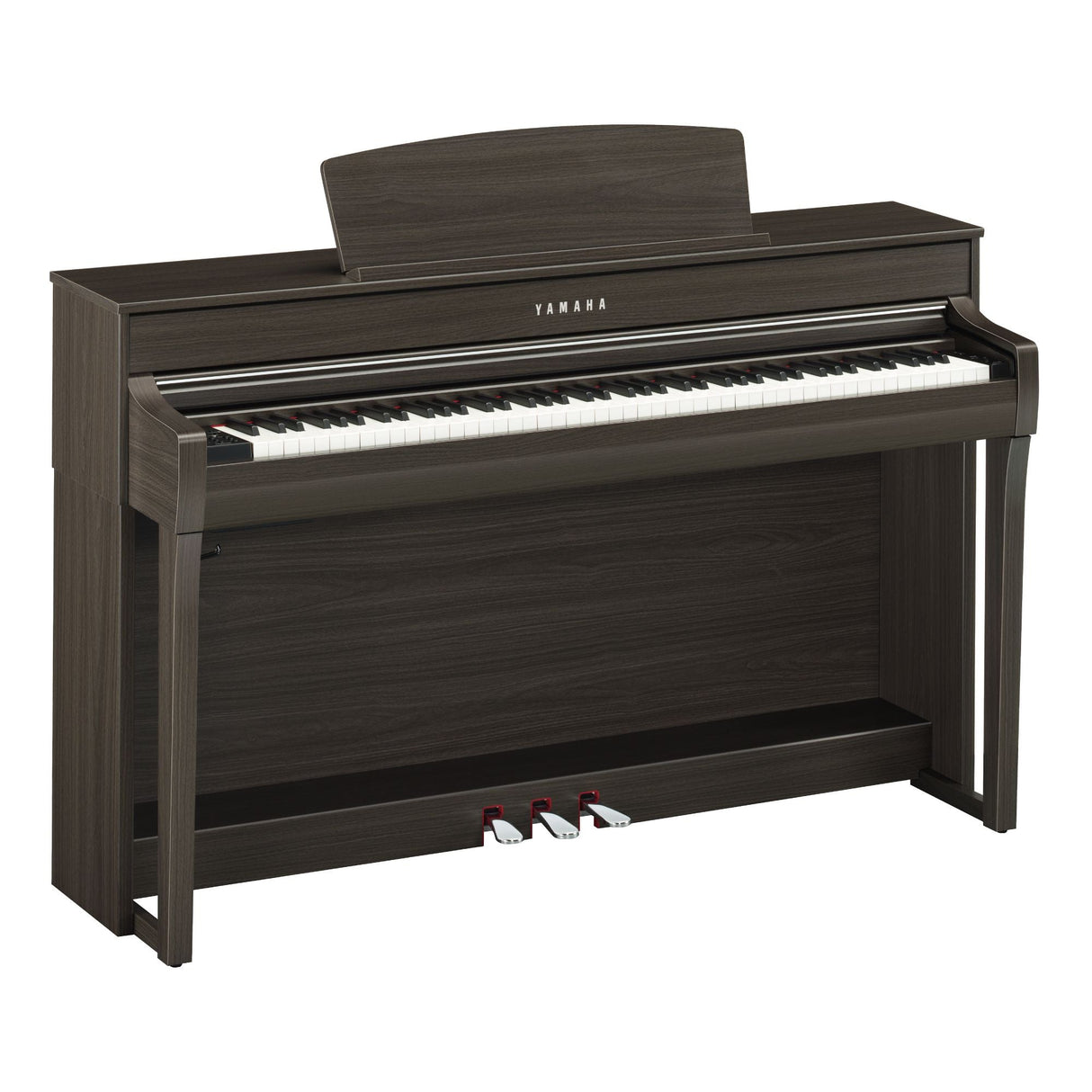 yamaha clavinova clp 745 dark walnut angled