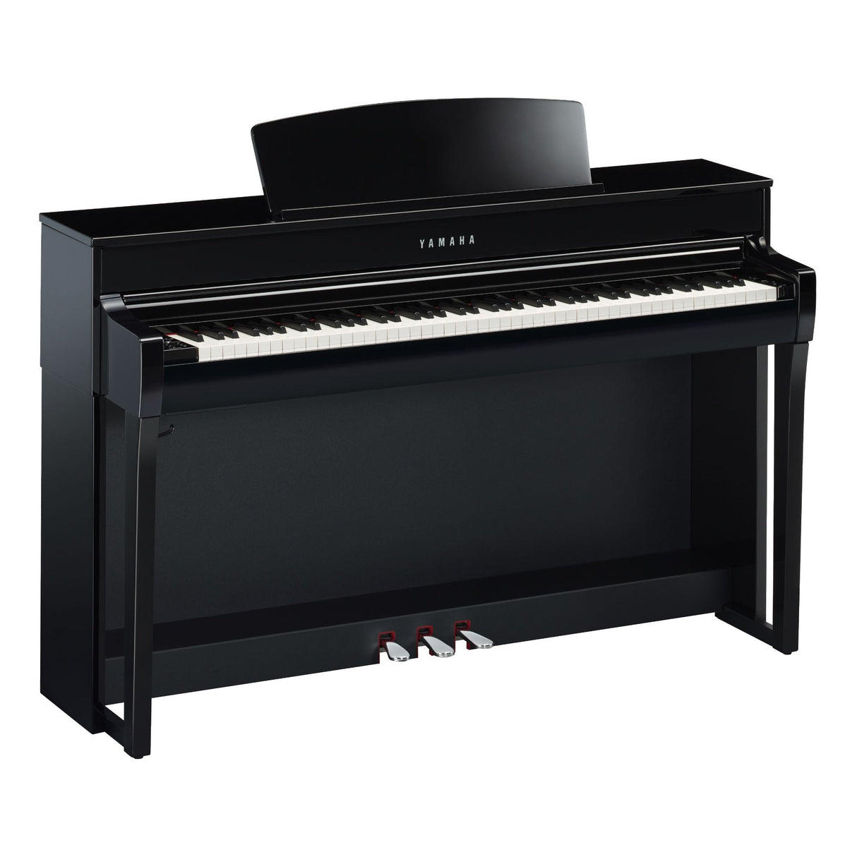 yamaha clavinova clp 745 polished ebony angled