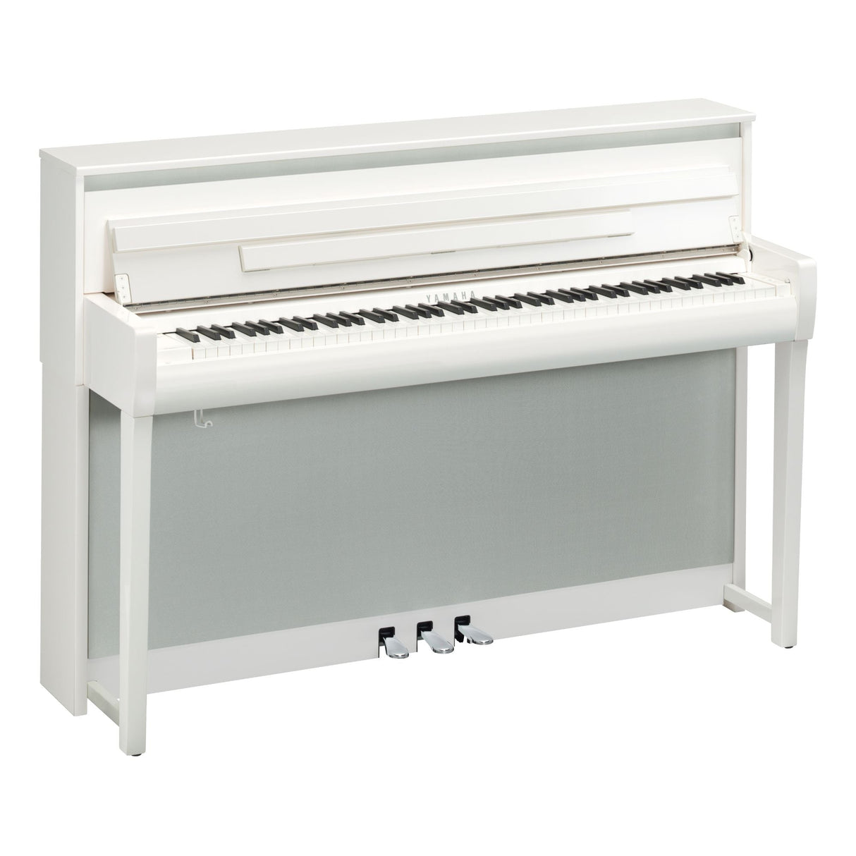 yamaha clavinova clp 785 polished white angled