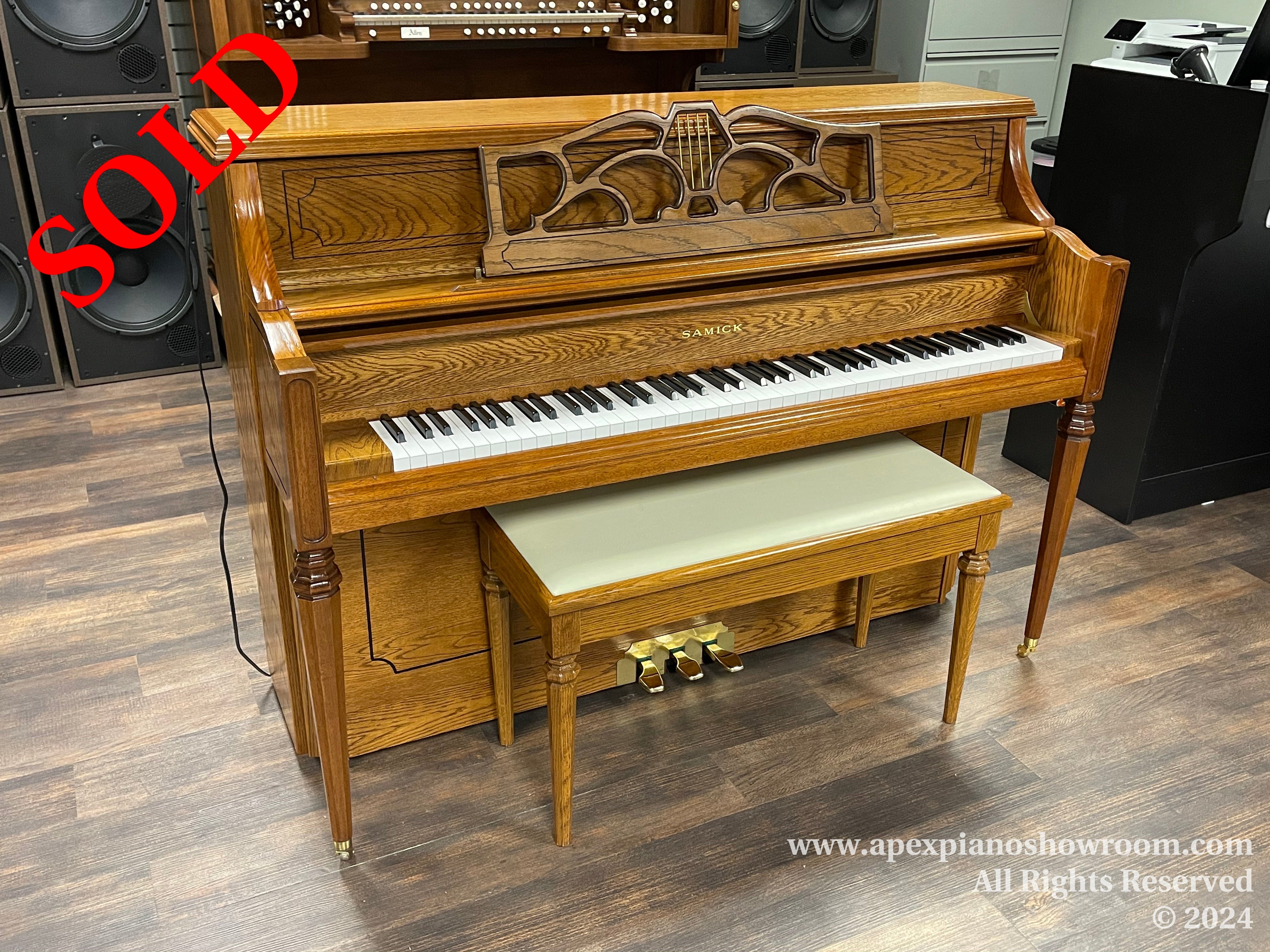 Samick SU243M (Used Upright Piano For Sale) – Apex Piano Showroom