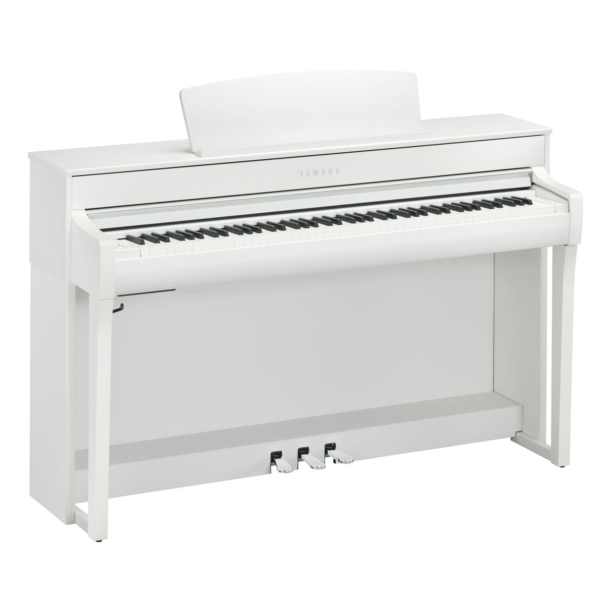 yamaha clavinova clp 745 matte white angled
